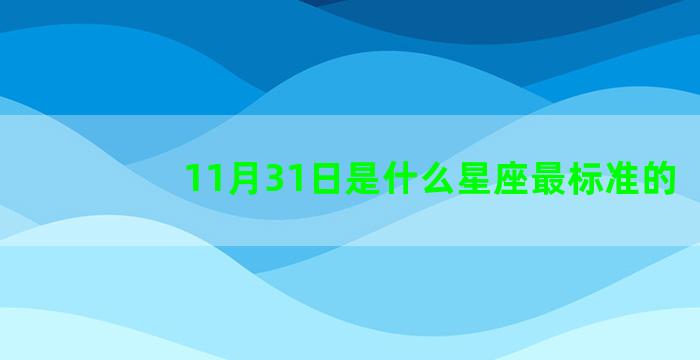 11月31日是什么星座最标准的