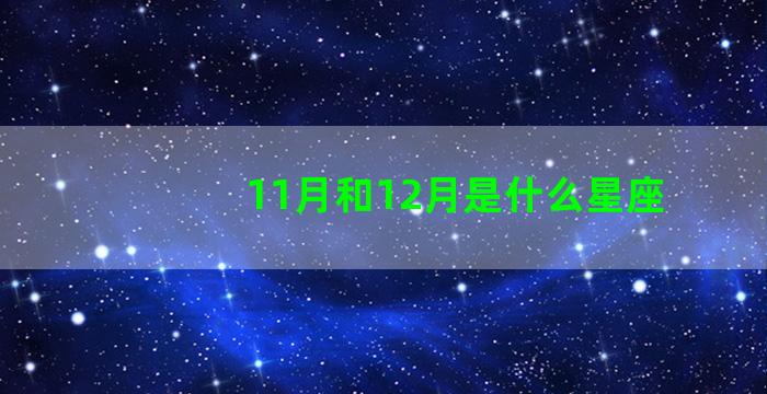 11月和12月是什么星座