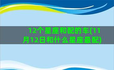 12个星座和配的车(11月12日和什么星座最配)