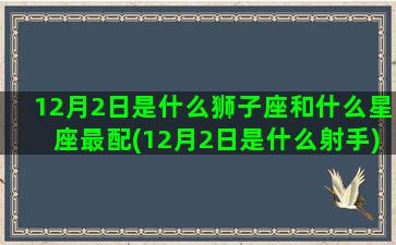 12月2日是什么狮子座和什么星座最配(12月2日是什么射手)