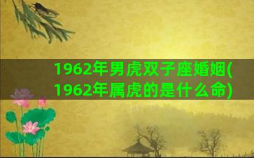 1962年男虎双子座婚姻(1962年属虎的是什么命)