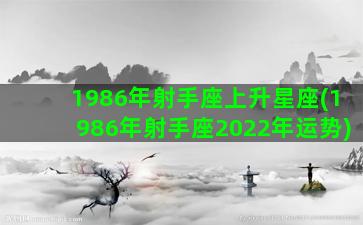 1986年射手座上升星座(1986年射手座2022年运势)