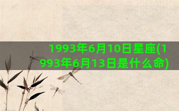 1993年6月10日星座(1993年6月13日是什么命)