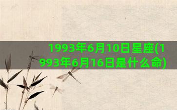 1993年6月10日星座(1993年6月16日是什么命)