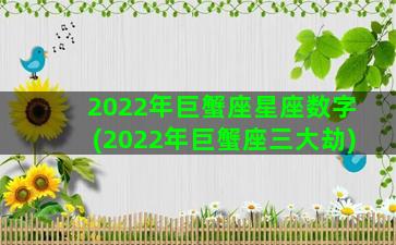 2022年巨蟹座星座数字(2022年巨蟹座三大劫)