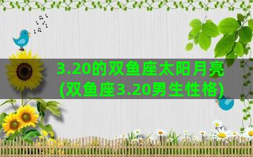 3.20的双鱼座太阳月亮(双鱼座3.20男生性格)