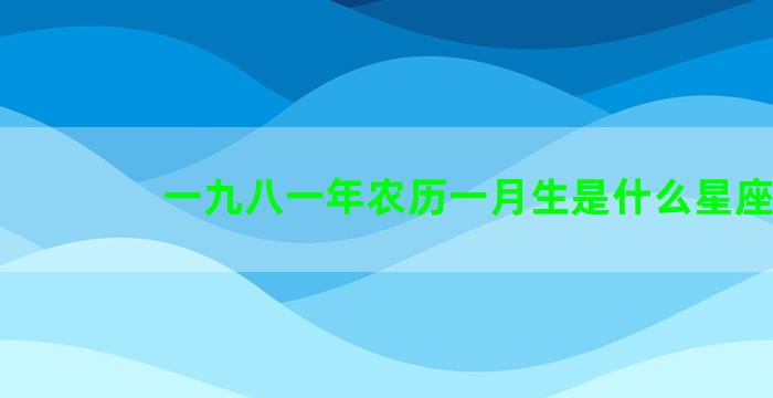 一九八一年农历一月生是什么星座