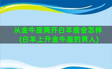 从金牛座离开白羊座会怎样(白羊上升金牛座的男人)