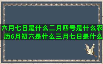 六月七日是什么二月四号是什么农历6月初六是什么三月七日是什么十一月十号是什么2001年10月23日是什么二月十七日是什么十二月十八号是什么5月21日到底是什么北