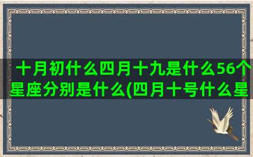 十月初什么四月十九是什么56个星座分别是什么(四月十号什么星座)