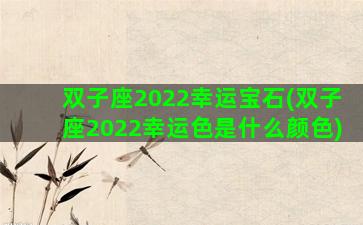 双子座2022幸运宝石(双子座2022幸运色是什么颜色)