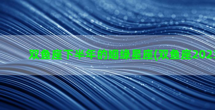 双鱼座下半年的姻缘星座(双鱼座2023下半年)