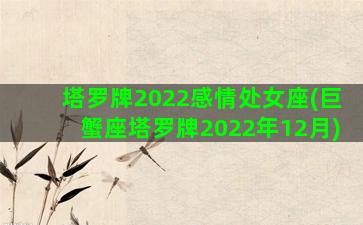 塔罗牌2022感情处女座(巨蟹座塔罗牌2022年12月)