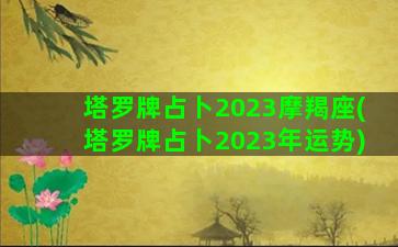 塔罗牌占卜2023摩羯座(塔罗牌占卜2023年运势)