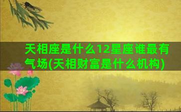 天相座是什么12星座谁最有气场(天相财富是什么机构)