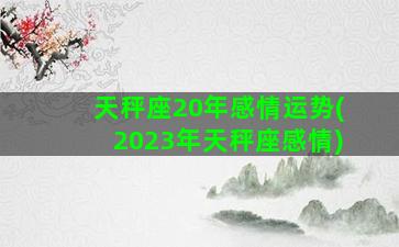 天秤座20年感情运势(2023年天秤座感情)