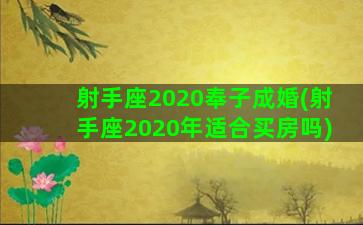 射手座2020奉子成婚(射手座2020年适合买房吗)