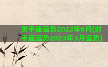 射手座运势2022年6月(射手座运势2023年3月运势)