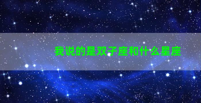 我说的是双子座和什么星座