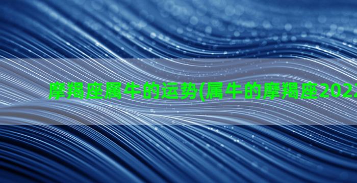 摩羯座属牛的运势(属牛的摩羯座2022年运势)