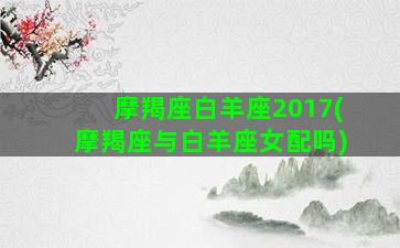 摩羯座白羊座2017(摩羯座与白羊座女配吗)