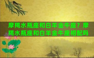 摩羯水瓶座和白羊金牛座？摩羯水瓶座和白羊金牛座相配吗