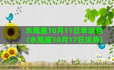 水瓶座10月11日幸运色(水瓶座10月17日运势)