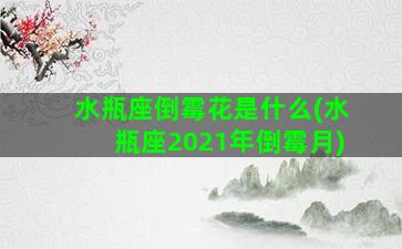 水瓶座倒霉花是什么(水瓶座2021年倒霉月)