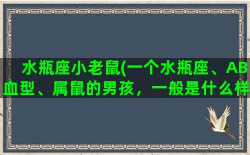 水瓶座小老鼠(一个水瓶座、AB血型、属鼠的男孩，一般是什么样的性格)