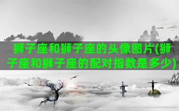 狮子座和狮子座的头像图片(狮子座和狮子座的配对指数是多少)